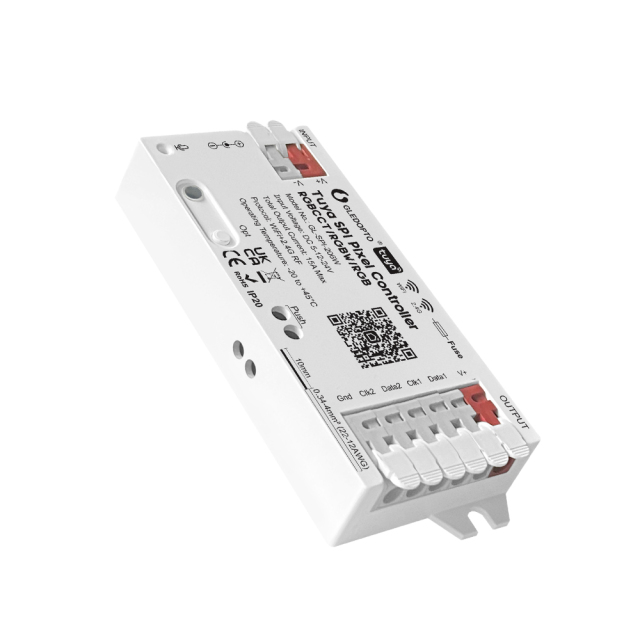 GLEDOPTO GL-SPI-206W Tuya WiFi SPI Pixel LED Controller, DC5–24V 15A Dual SPI Output, App Control for WS2812 SK6812 WS2815 SK9822 WS2805 RGBCCT Addressable LED Strip,Whymelighting – Pro LED Strips & Diffused Blocks, Factory Direct,GLEDOPTO GL-SPI-206W Tuya WiFi SPI Pixel LED Controller, DC5–24V 15A Dual SPI Output, App Control for WS2812 SK6812 WS2815 SK9822 WS2805 RGBCCT Addressable LED Strip