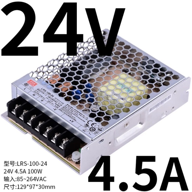 Mean Well LRS-100-24 100W 24V 4.5A Enclosed Switching Power Supply, AC 85–264V Input, 30mm Low-Profile Metal Case PSU for 24V LED Strip, CCTV, Industrial Control, 3D Printer, Home Automation,Whymelighting – Pro LED Strips & Diffused Blocks, Factory Direct,Mean Well LRS-100-24 100W 24V 4.5A Enclosed Switching Power Supply, AC 85–264V Input, 30mm Low-Profile Metal Case PSU for 24V LED Strip, CCTV, Industrial Control, 3D Printer, Home Automation