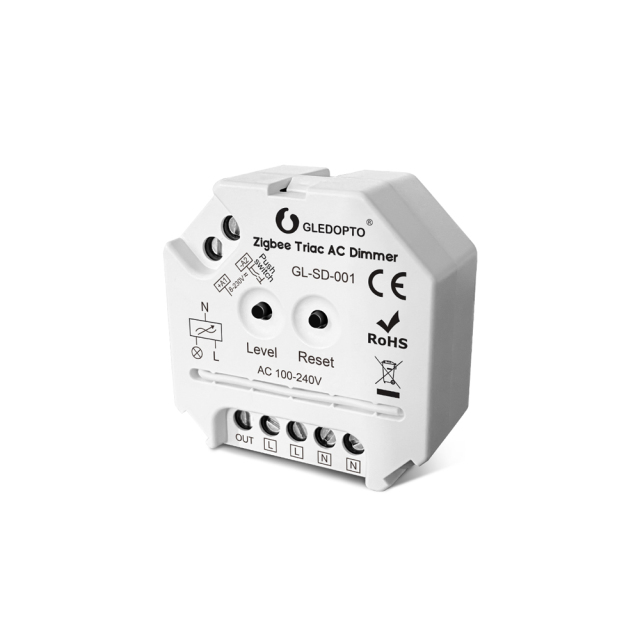 GLEDOPTO GL-SD-001 ZigBee 3.0 Triac AC Dimmer, Trailing-Edge 100–240VAC 400W, Mini In-Wall Dimmer Module, APP/Voice/Push Switch/2.4G RF, for Hue / SmartThings / Tuya / Home Assistant / Echo Plus,Whymelighting – Pro LED Strips & Diffused Blocks, Factory Direct,GLEDOPTO GL-SD-001 ZigBee 3.0 Triac AC Dimmer, Trailing-Edge 100–240VAC 400W, Mini In-Wall Dimmer Module, APP/Voice/Push Switch/2.4G RF, for Hue / SmartThings / Tuya / Home Assistant / Echo Plus