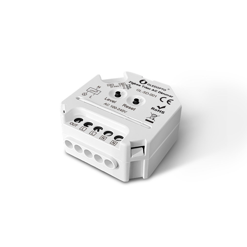 GLEDOPTO GL-SD-001 ZigBee 3.0 Triac AC Dimmer, Trailing-Edge 100–240VAC 400W, Mini In-Wall Dimmer Module, APP/Voice/Push Switch/2.4G RF, for Hue / SmartThings / Tuya / Home Assistant / Echo Plus,Whymelighting – Pro LED Strips & Diffused Blocks, Factory Direct,GLEDOPTO GL-SD-001 ZigBee 3.0 Triac AC Dimmer, Trailing-Edge 100–240VAC 400W, Mini In-Wall Dimmer Module, APP/Voice/Push Switch/2.4G RF, for Hue / SmartThings / Tuya / Home Assistant / Echo Plus