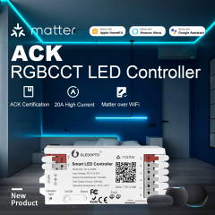 GLEDOPTO GL-C-208M ACK Matter RGBCCT LED Controller, DC5–24V 20A WiFi Matter PWM Controller, RGBCCT LED Strip for Apple Home / Alexa / Google Home, V+R+G+B+C+W Output,Whymelighting – Pro LED Strips & Diffused Blocks, Factory Direct,GLEDOPTO GL-C-208M ACK Matter RGBCCT LED Controller, DC5–24V 20A WiFi Matter PWM Controller, RGBCCT LED Strip for Apple Home / Alexa / Google Home, V+R+G+B+C+W Output