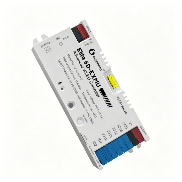 GLEDOPTO GL-C-619WL Elite 6D-EXMU Advanced WLED Controller, ESP32 6-Output Addressable LED Controller with Ethernet + WiFi, DC5–48V 15A 20A Fuse & Relay, for WS2812B SK6812 WS2815 TM1814 WS2805 RGBIC Pixel LED Strip,Whymelighting – Pro LED Strips & Diffused Blocks, Factory Direct,GLEDOPTO GL-C-619WL Elite 6D-EXMU Advanced WLED Controller, ESP32 6-Output Addressable LED Controller with Ethernet + WiFi, DC5–48V 15A 20A Fuse & Relay, for WS2812B SK6812 WS2815 TM1814 WS2805 RGBIC Pixel LED Strip