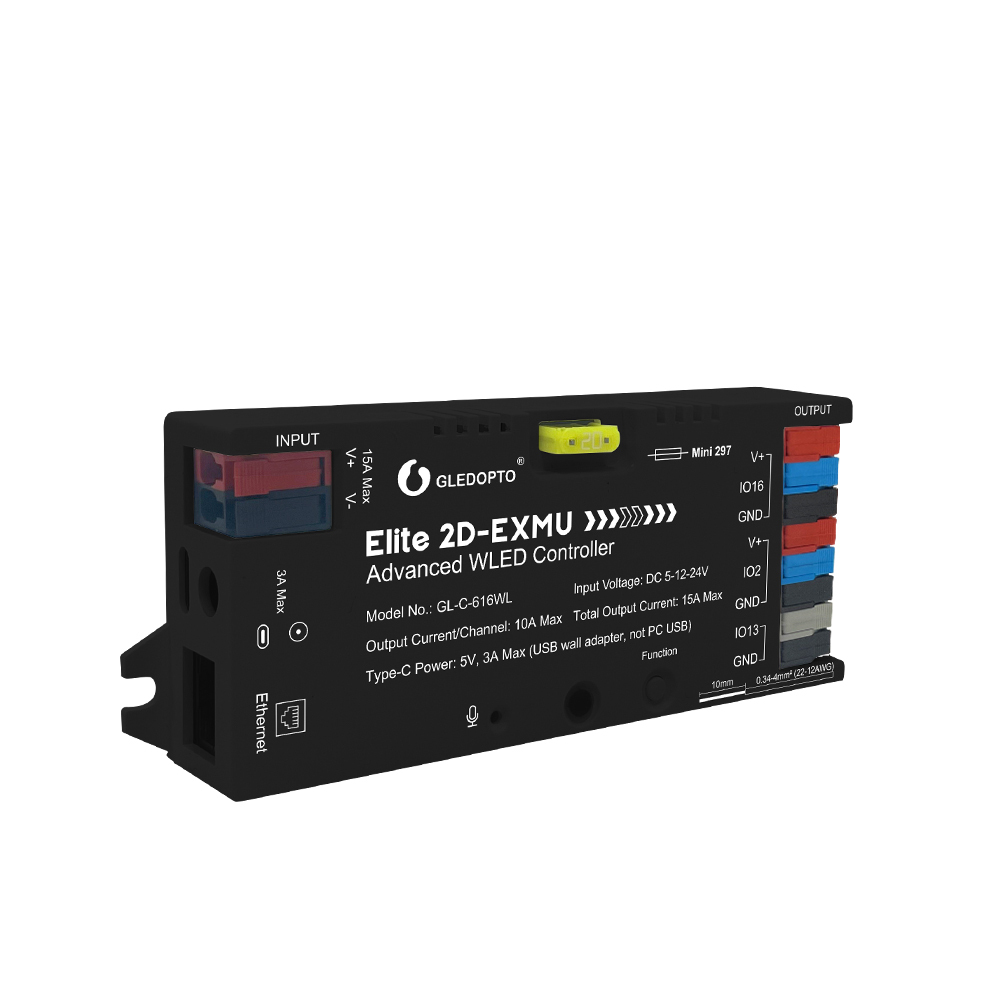 GLEDOPTO GL-C-616WL Elite Advanced WLED Controller with Ethernet, ESP32 Dual-Output Addressable LED Controller, DC5–24V 15A Fuse + Relay, WiFi & RJ45 for WS2812B SK6812 WS2815 TM1814 SPI Pixel LED Strip,Whymelighting – Pro LED Strips & Diffused Blocks, Factory Direct,GLEDOPTO GL-C-616WL Elite Advanced WLED Controller with Ethernet, ESP32 Dual-Output Addressable LED Controller, DC5–24V 15A Fuse + Relay, WiFi & RJ45 for WS2812B SK6812 WS2815 TM1814 SPI Pixel LED Strip