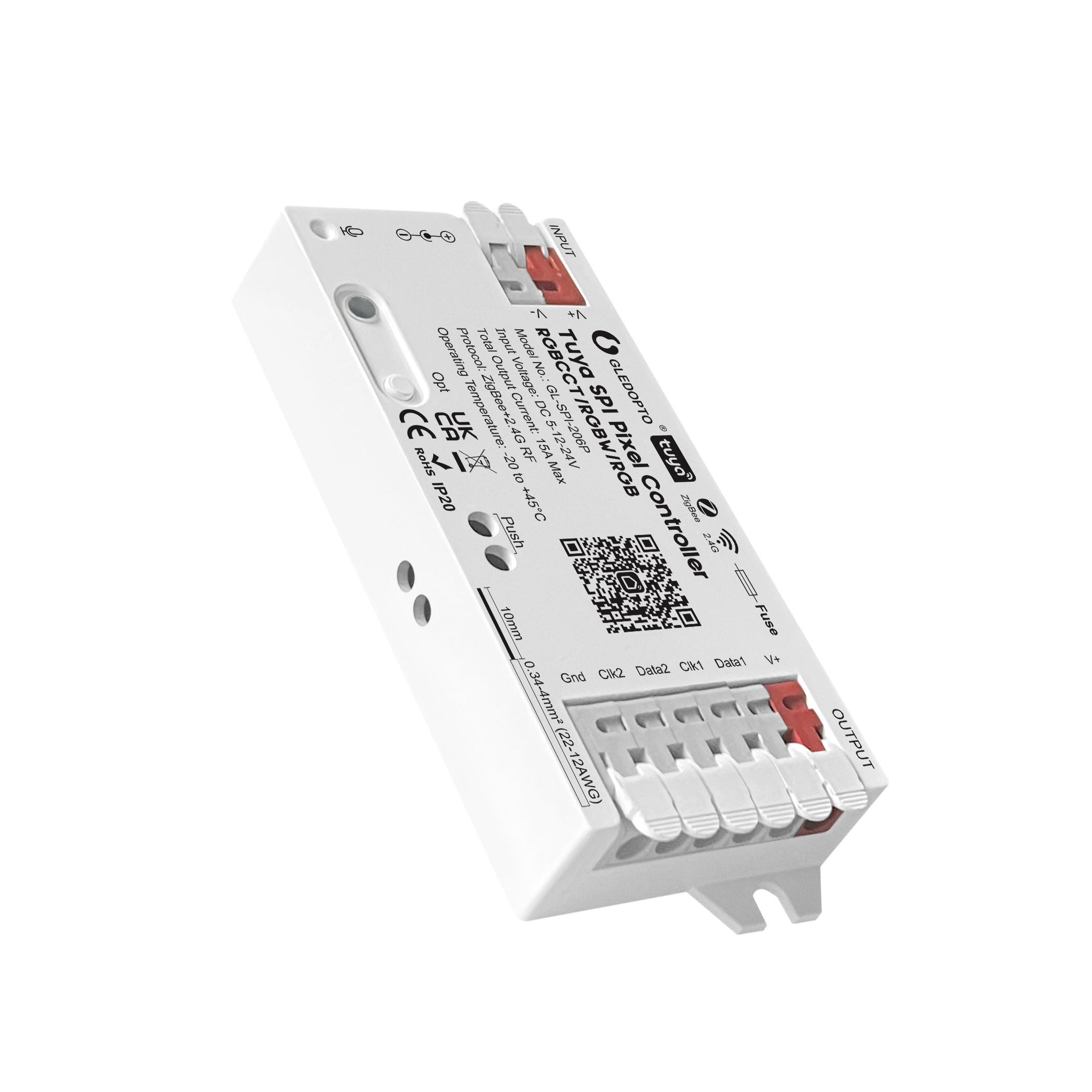 GLEDOPTO GL-SPI-206P Tuya ZigBee SPI Pixel LED Controller, DC5–24V 15A Dual SPI Output, App/RF Control for WS2812 SK6812 WS2815 SK9822 WS2805 RGBCCT Addressable LED Strip,Whymelighting – Pro LED Strips & Diffused Blocks, Factory Direct,GLEDOPTO GL-SPI-206P Tuya ZigBee SPI Pixel LED Controller, DC5–24V 15A Dual SPI Output, App/RF Control for WS2812 SK6812 WS2815 SK9822 WS2805 RGBCCT Addressable LED Strip