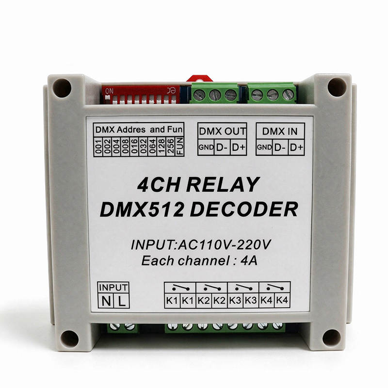 4 Channel DMX512 Relay Switch Controller, AC110-220V Input 4-Way DMX Relay Module,Whymelighting – Pro LED Strips & Diffused Blocks, Factory Direct,4 Channel DMX512 Relay Switch Controller, AC110-220V Input 4-Way DMX Relay Module