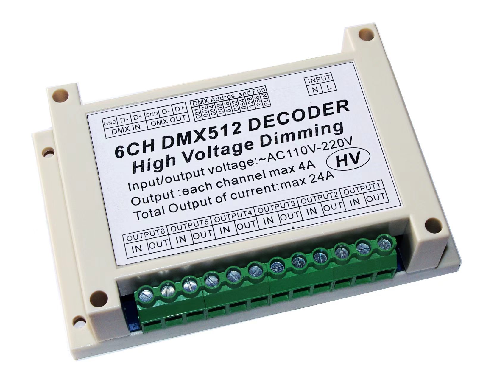 6-Channel DMX512 Triac Dimmer Pack, AC110-220V Digital Silicon Box SCR Phase-Cut Dimmer,Whymelighting – Pro LED Strips & Diffused Blocks, Factory Direct,6-Channel DMX512 Triac Dimmer Pack, AC110-220V Digital Silicon Box SCR Phase-Cut Dimmer
