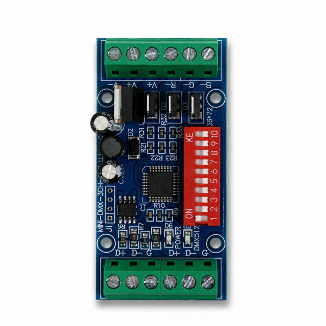 3-Channel DMX512 RGB Decoder Board, DC12-24V Constant Voltage PWM DMX Controller for RGB LED Strip,Whymelighting – Pro LED Strips & Diffused Blocks, Factory Direct,3-Channel DMX512 RGB Decoder Board, DC12-24V Constant Voltage PWM DMX Controller for RGB LED Strip