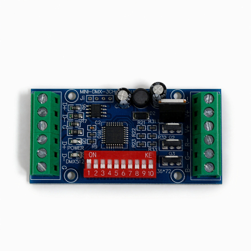 3-Channel DMX512 RGB Decoder Board, DC12-24V Constant Voltage PWM DMX Controller for RGB LED Strip,Whymelighting – Pro LED Strips & Diffused Blocks, Factory Direct,3-Channel DMX512 RGB Decoder Board, DC12-24V Constant Voltage PWM DMX Controller for RGB LED Strip