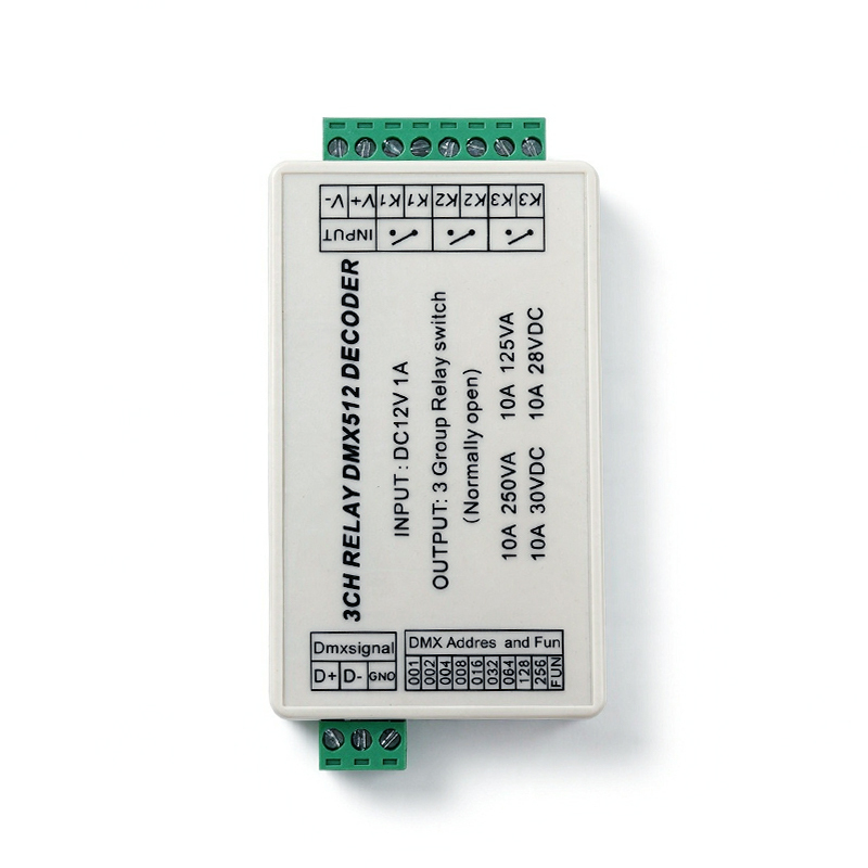 3-Channel DMX512 Relay Switch Controller AC110-220V 3CH 5A Relay AC250V,Whymelighting – Pro LED Strips & Diffused Blocks, Factory Direct,3-Channel DMX512 Relay Switch Controller AC110-220V 3CH 5A Relay AC250V