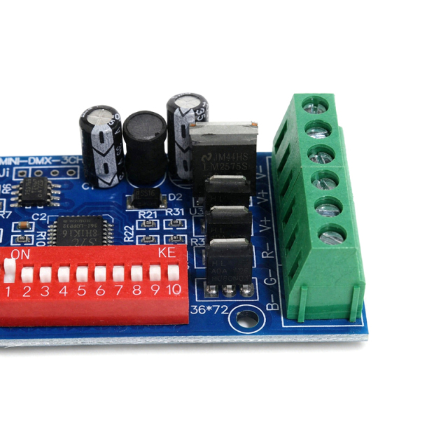 3-Channel DMX512 RGB Decoder Board, DC12-24V Constant Voltage PWM DMX Controller for RGB LED Strip,Whymelighting – Pro LED Strips & Diffused Blocks, Factory Direct,3-Channel DMX512 RGB Decoder Board, DC12-24V Constant Voltage PWM DMX Controller for RGB LED Strip