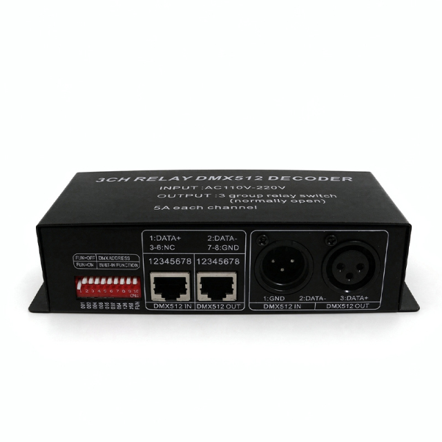 3 Channel DMX512 Relay Decoder Controller AC110-220V Input 3-Way 5A Relay Switch,Whymelighting – Pro LED Strips & Diffused Blocks, Factory Direct,3 Channel DMX512 Relay Decoder Controller AC110-220V Input 3-Way 5A Relay Switch