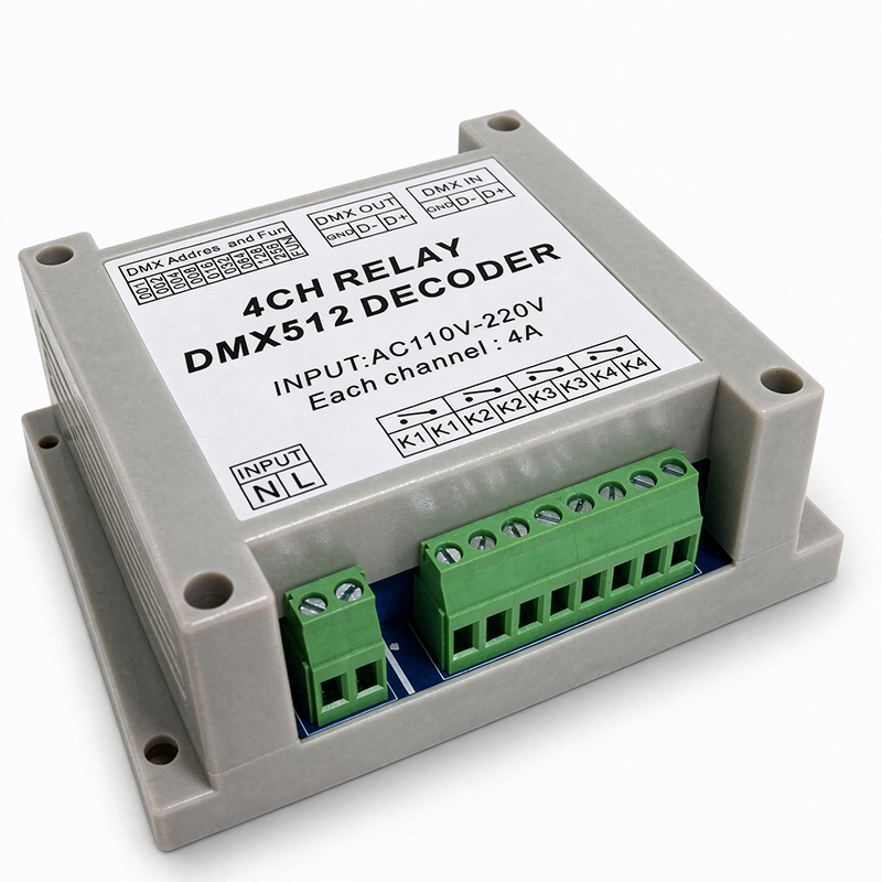 4 Channel DMX512 Relay Switch Controller, AC110-220V Input 4-Way DMX Relay Module,Whymelighting – Pro LED Strips & Diffused Blocks, Factory Direct,4 Channel DMX512 Relay Switch Controller, AC110-220V Input 4-Way DMX Relay Module