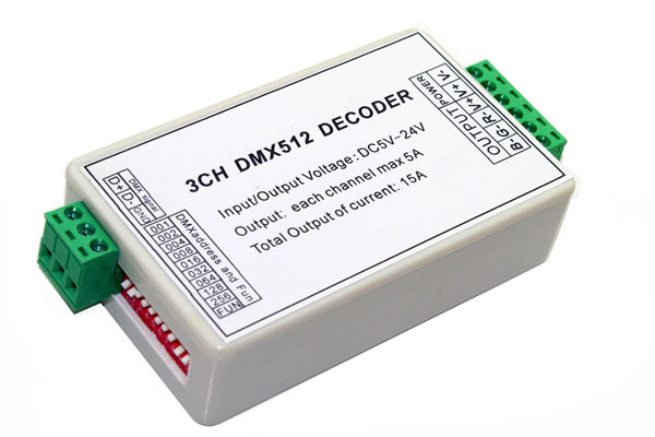 3CH DMX512 LED Decoder DC5V-24V 15A Max DIP Address RGB PWM Output,Whymelighting – Pro LED Strips & Diffused Blocks, Factory Direct,3CH DMX512 LED Decoder DC5V-24V 15A Max DIP Address RGB PWM Output