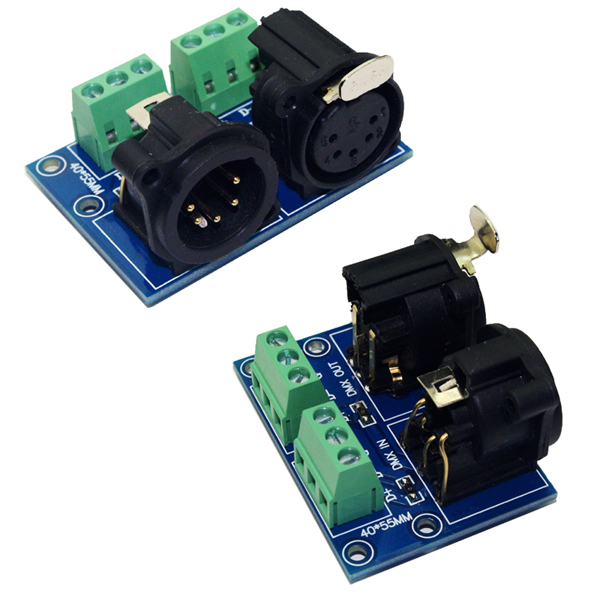 XLR5-3P 5-Pin XLR Breakout Board, XLR5 IN/OUT to Screw Terminal Adapter,Whymelighting – Pro LED Strips & Diffused Blocks, Factory Direct,XLR5-3P 5-Pin XLR Breakout Board, XLR5 IN/OUT to Screw Terminal Adapter