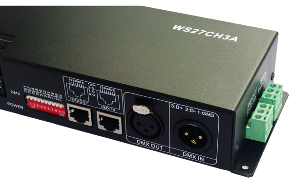 WS27CH3A 27CH DMX512 LED Decoder DC12V-24V 9x3A RGB Common Anode Controller,Whymelighting – Pro LED Strips & Diffused Blocks, Factory Direct,WS27CH3A 27CH DMX512 LED Decoder DC12V-24V 9x3A RGB Common Anode Controller