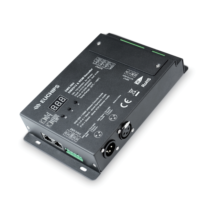 4ch DMX512 & RDM Decoder DMX-X04,Whymelighting – Pro LED Strips & Diffused Blocks, Factory Direct,4ch DMX512 & RDM Decoder DMX-X04