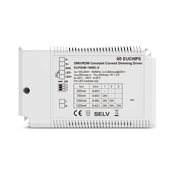50W 500/650/700/850/1000/1050/1200mA CC DMX Driver EUP50M-1WMC-0,Whymelighting – Pro LED Strips & Diffused Blocks, Factory Direct,50W 500/650/700/850/1000/1050/1200mA CC DMX Driver EUP50M-1WMC-0