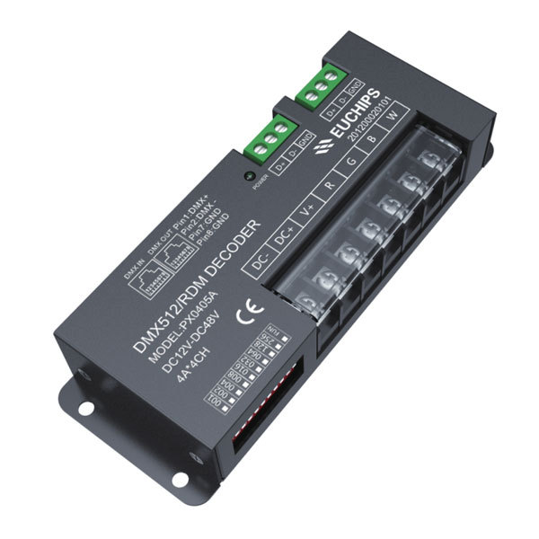4A*4ch CV DMX RGBW Decoder PX0405A,Whymelighting – Pro LED Strips & Diffused Blocks, Factory Direct,4A*4ch CV DMX RGBW Decoder PX0405A