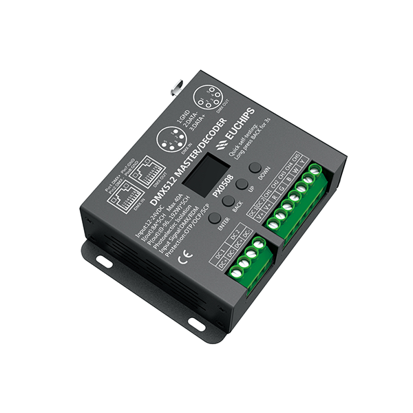 12-24VDC 8A*5ch DMX512 Decoder PX0508-OLED,Whymelighting – Pro LED Strips & Diffused Blocks, Factory Direct,12-24VDC 8A*5ch DMX512 Decoder PX0508-OLED