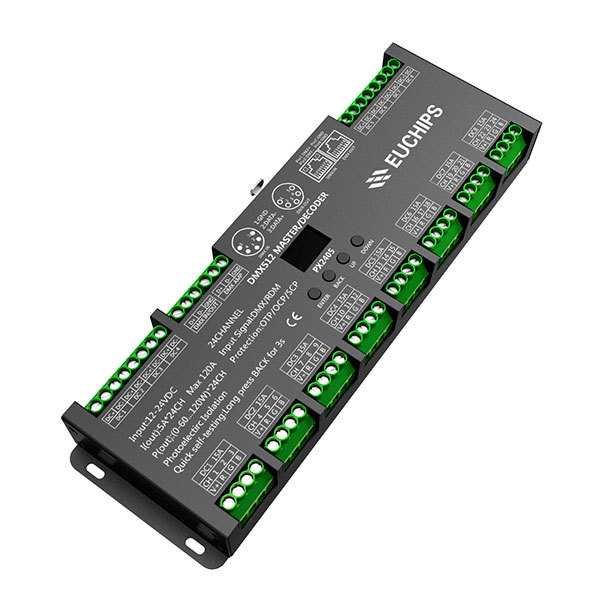 12-24VDC 5A*24ch DMX512 Decoder PX2405-OLED,Whymelighting – Pro LED Strips & Diffused Blocks, Factory Direct,12-24VDC 5A*24ch DMX512 Decoder PX2405-OLED