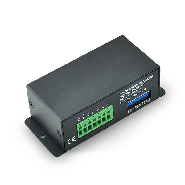 6A*4ch/8A*3ch 288~576W 12-24VDC RJ45 & XLR-3 CV DMX Decoder PX24505,Whymelighting – Pro LED Strips & Diffused Blocks, Factory Direct,6A*4ch/8A*3ch 288~576W 12-24VDC RJ45 & XLR-3 CV DMX Decoder PX24505