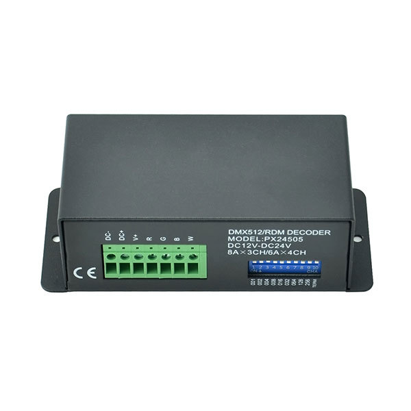 6A*4ch/8A*3ch 288~576W 12-24VDC RJ45 & XLR-3 CV DMX Decoder PX24505,Whymelighting – Pro LED Strips & Diffused Blocks, Factory Direct,6A*4ch/8A*3ch 288~576W 12-24VDC RJ45 & XLR-3 CV DMX Decoder PX24505