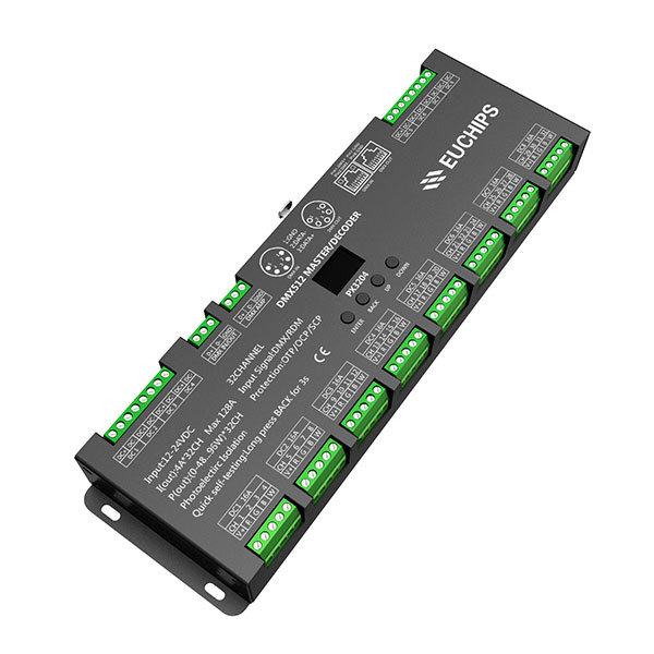 12-24VDC 4A*32ch DMX512 Decoder PX3204-OLED,Whymelighting – Pro LED Strips & Diffused Blocks, Factory Direct,12-24VDC 4A*32ch DMX512 Decoder PX3204-OLED