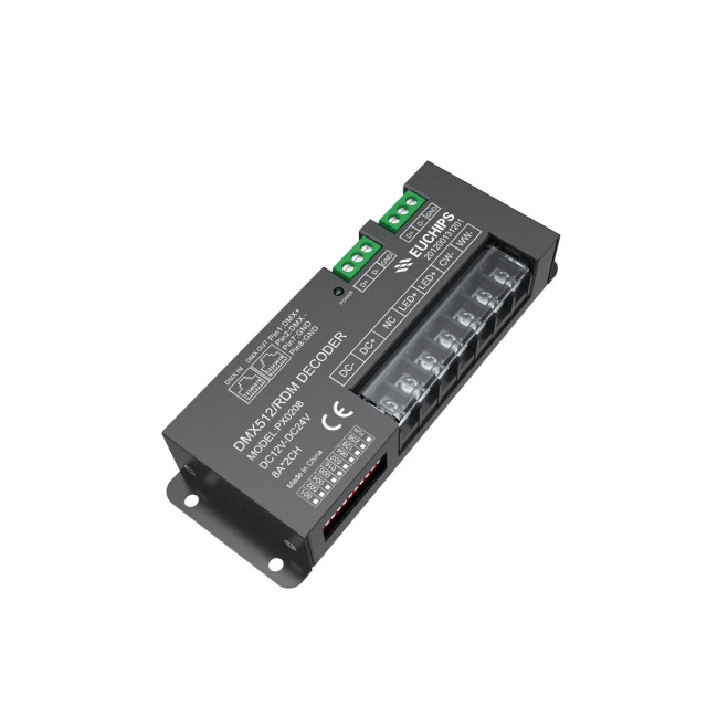8A*2ch CV 12-24VDC DMX Decoder PX0208,Whymelighting – Pro LED Strips & Diffused Blocks, Factory Direct,8A*2ch CV 12-24VDC DMX Decoder PX0208