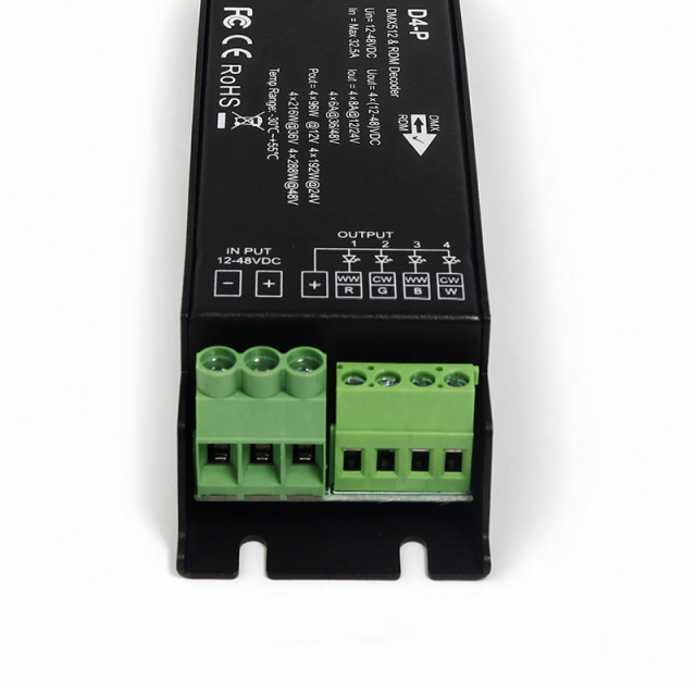 D4-P 4-Channel DMX512 & RDM Decoder LED Controller, 12-48VDC,Whymelighting – Pro LED Strips & Diffused Blocks, Factory Direct,D4-P 4-Channel DMX512 & RDM Decoder LED Controller, 12-48VDC