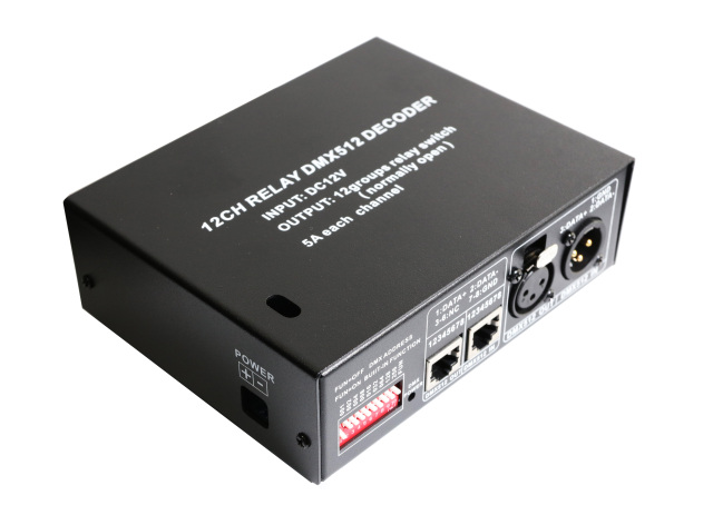 12CH DMX512 Relay Decoder DC12V 10A DMX Relay Switch Pack with XLR RJ45,Whymelighting – Pro LED Strips & Diffused Blocks, Factory Direct,12CH DMX512 Relay Decoder DC12V 10A DMX Relay Switch Pack with XLR RJ45