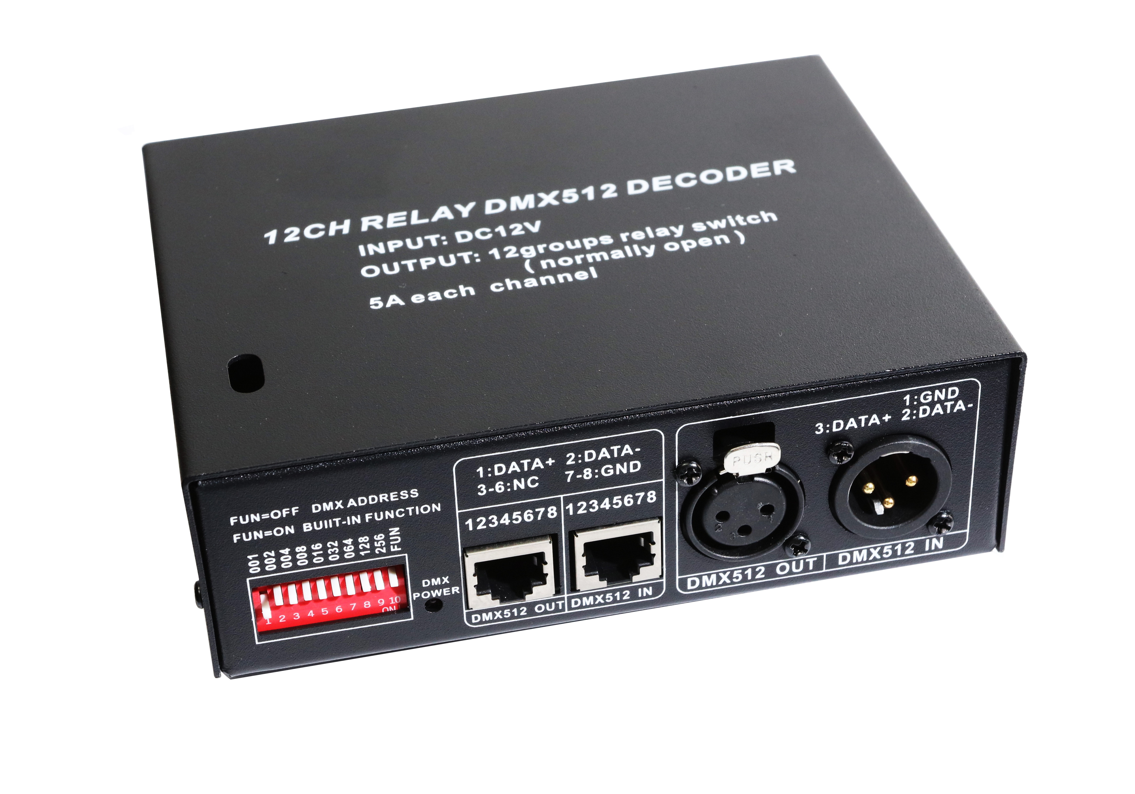 12CH DMX512 Relay Decoder DC12V 10A DMX Relay Switch Pack with XLR RJ45,Whymelighting – Pro LED Strips & Diffused Blocks, Factory Direct,12CH DMX512 Relay Decoder DC12V 10A DMX Relay Switch Pack with XLR RJ45