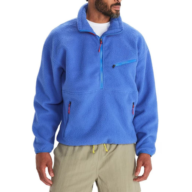 Custom Logo Men's Recycled Polar Fleece Jacket for Winter Autumn Soft Sherpa Fleece Pullover Jackets Half-zip Opening,Yingjieli,Custom Logo Men's Recycled Polar Fleece Jacket for | Custom...