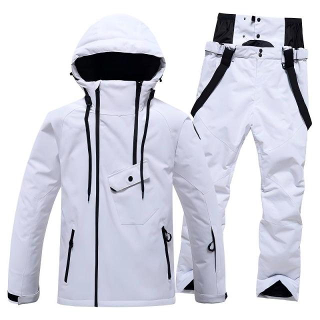 Unisex Winter Warm Ski Suit Waterproof Breathable Jacket Bib Pants Set Windproof Taped Seams Snowboarding Clothing Workwear,Yingjieli,Unisex Winter Warm Ski Suit Waterproof Breathable | Custom Hiking...