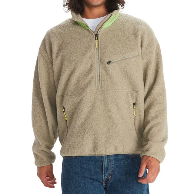 Custom Logo Men's Recycled Polar Fleece Jacket for Winter Autumn Soft Sherpa Fleece Pullover Jackets Half-zip Opening,Yingjieli,Custom Logo Men's Recycled Polar Fleece Jacket for | Custom...
