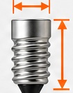 E12 screw base close-up