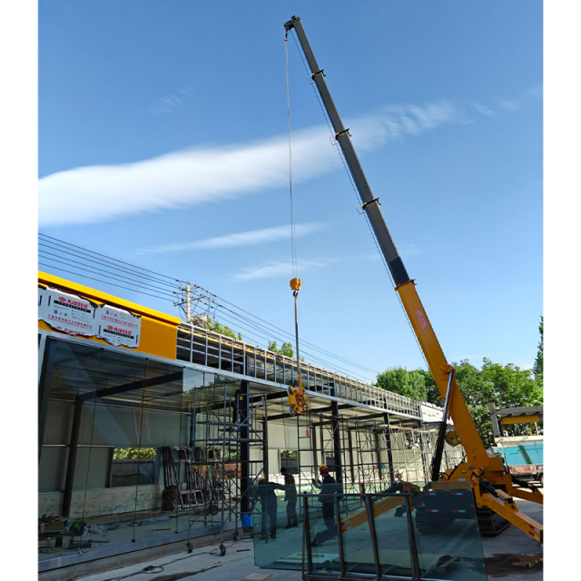 Crawler Spider Crane With Glass Vacuum Suction Cup Lifter 3T for Glass Installation,MY SHOP,Crawler Spider Crane With Glass Vacuum Suction Cup Lifter 3T for Glass Installation