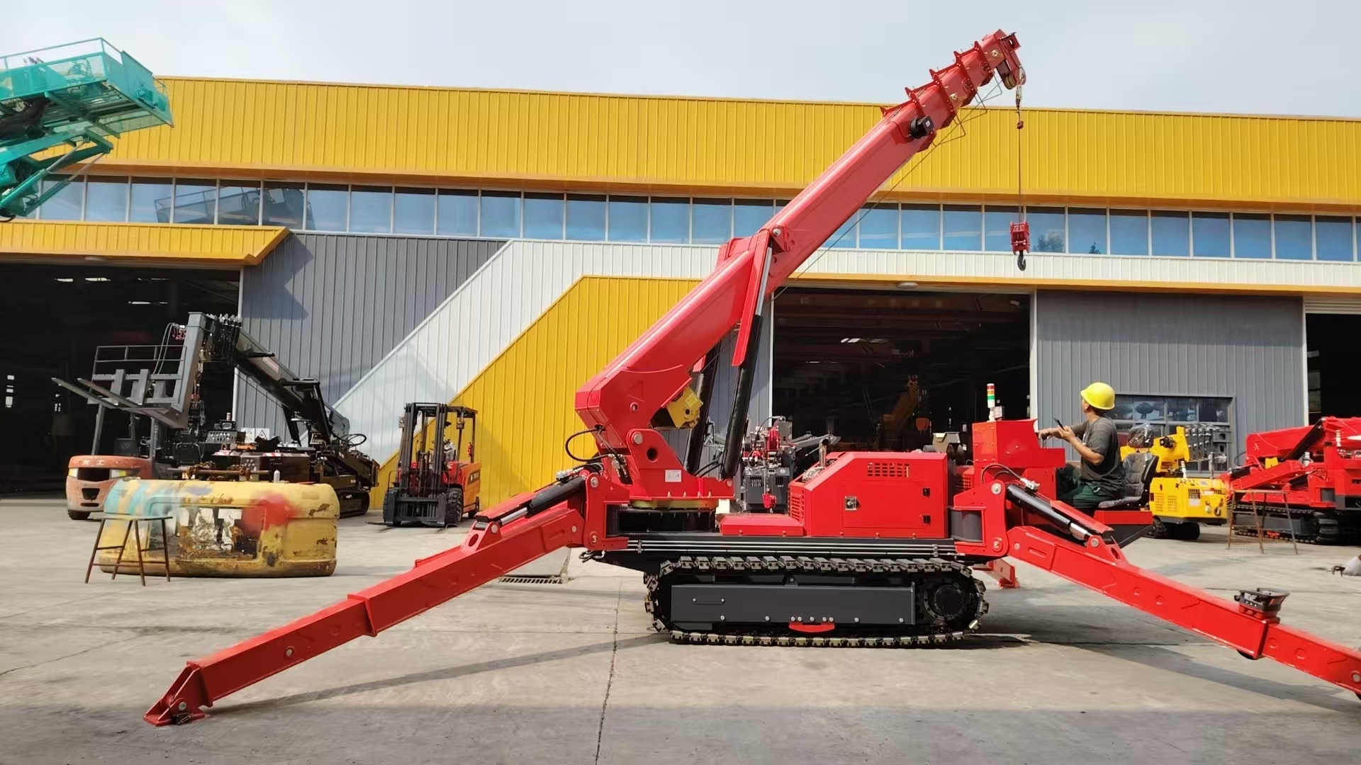 Mini Crawler Spider Crane 8T Diesel Hydraulic Telescopic Boom Remote Control with Outriggers for Narrow Space Lifting,MY SHOP,Mini Crawler Spider Crane 8T Diesel Hydraulic Telescopic Boom Remote Control with Outriggers for Narrow Space Lifting