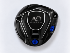 Custom Black & Silver Golf Driver Head with Blue Weights, APEX OCEAN,Custom Black & Silver Golf Driver Head with Blue Weights
