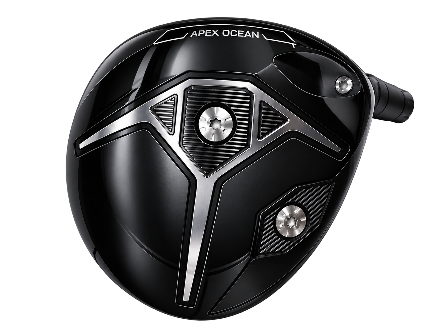 Custom Black & Silver Golf Driver Head with Geometric Sole Design, APEX OCEAN,Custom Black & Silver Golf Driver Head with Geometric Sole Design