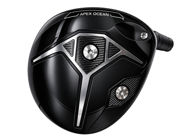 Custom Black & Silver Golf Driver Head with Geometric Sole Design, APEX OCEAN,Custom Black & Silver Golf Driver Head with Geometric Sole Design