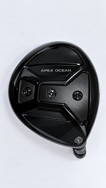 Custom Black Golf Driver Head with Geometric Sole Design, APEX OCEAN,Custom Black Golf Driver Head with Geometric Sole Design