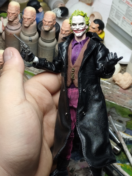 Joker black leather windbreaker