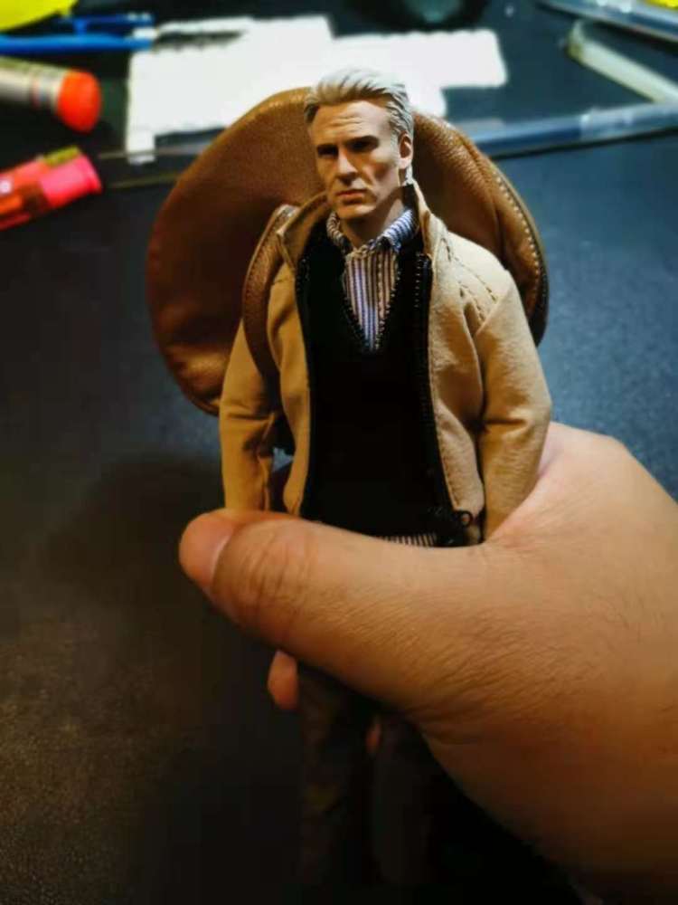 Old American man leather SUIT