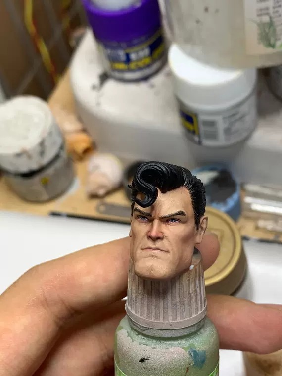 Black to super man headsculpt 1:12