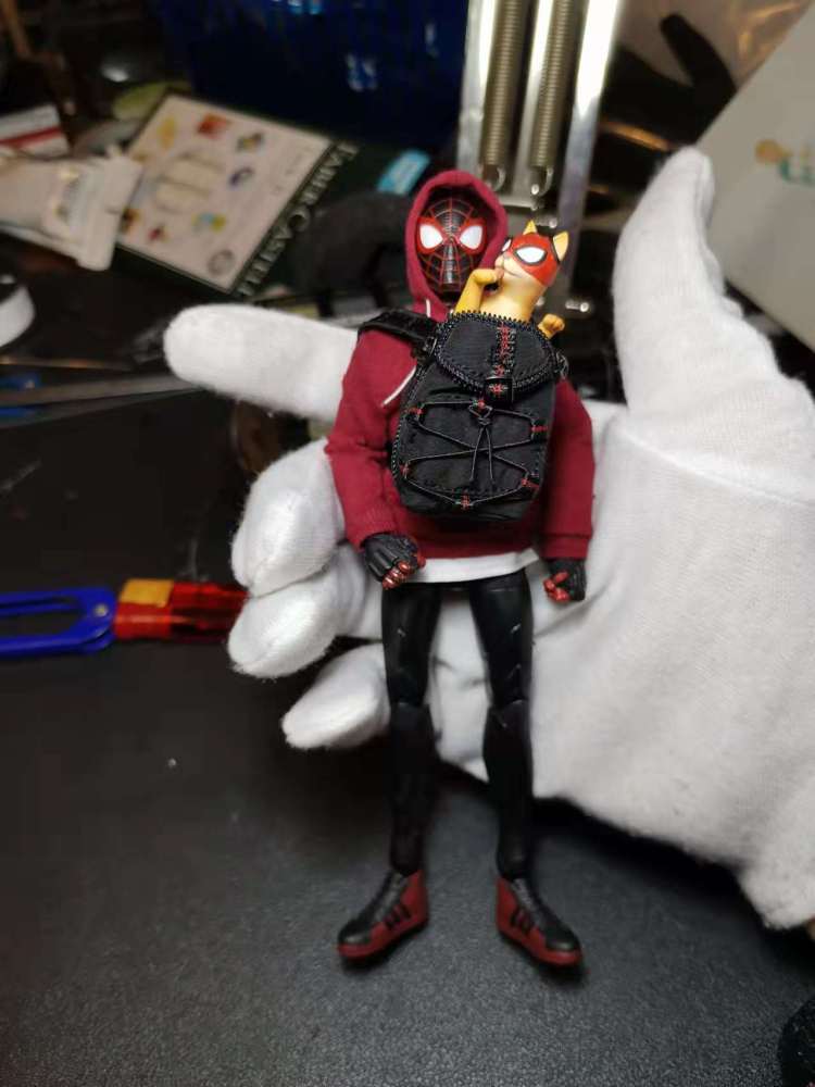 ML PS4 Spider Boy miless suit/ bag/shoes/cat 1:12