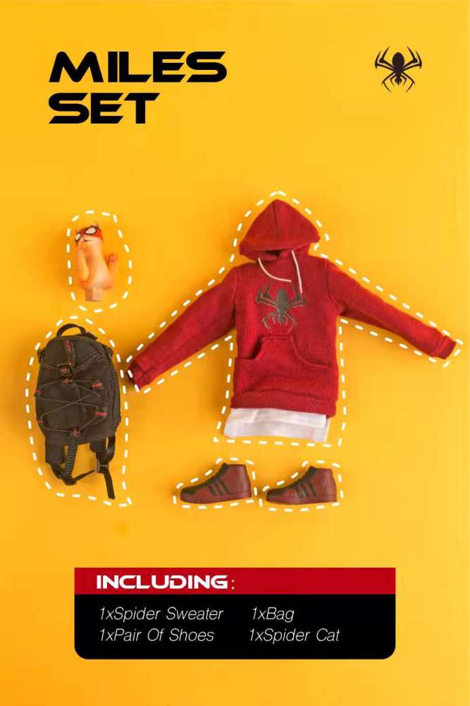 ML PS4 Spider Boy miless suit/ bag/shoes/cat 1:12