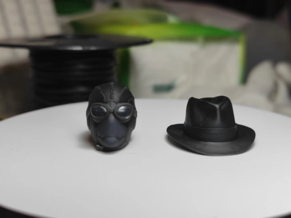 Shadow Spider-Man headsclpt+hat 1:12