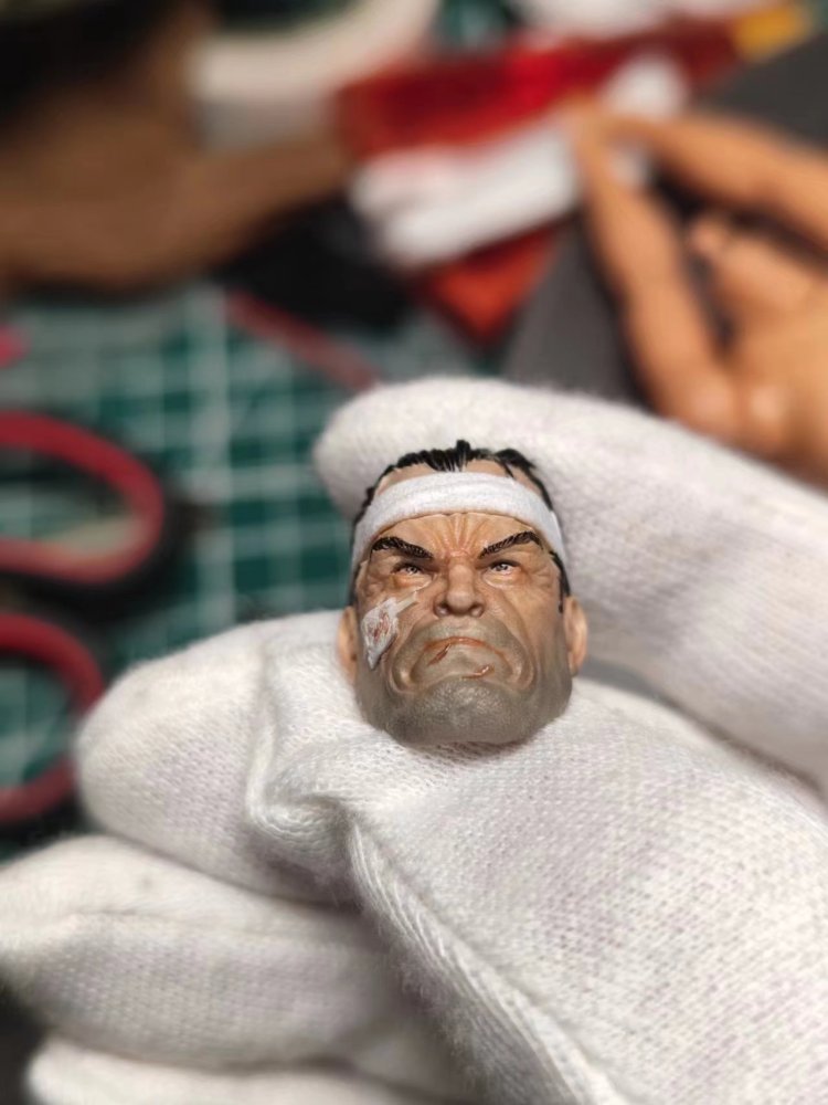 White turban war bleeding punisher headsculpt 1:12