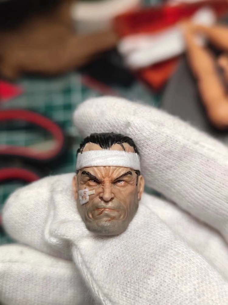 White turban war bleeding punisher headsculpt 1:12