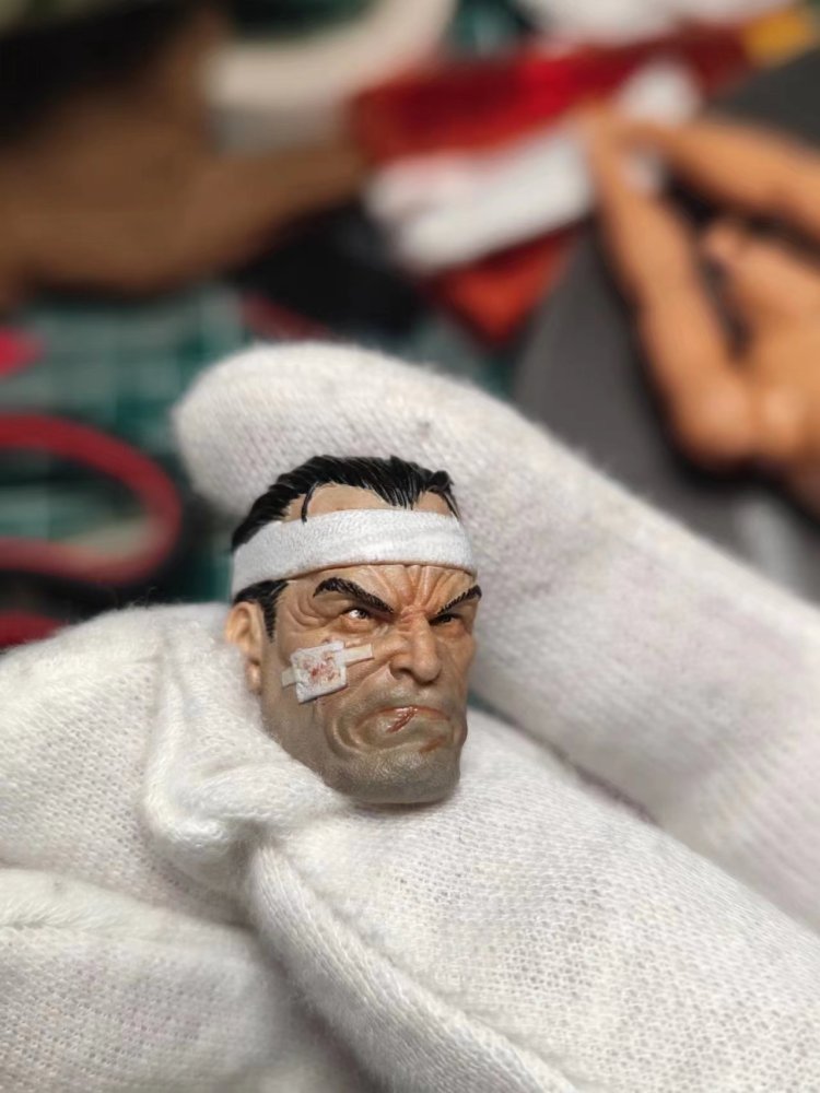 White turban war bleeding punisher headsculpt 1:12